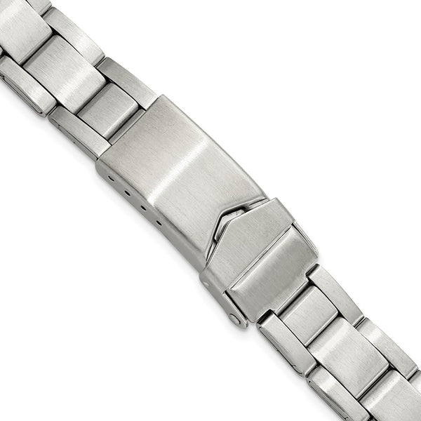 11-14mm Lady Slvr-tone Oyster w/Deploy Satin Watch Band