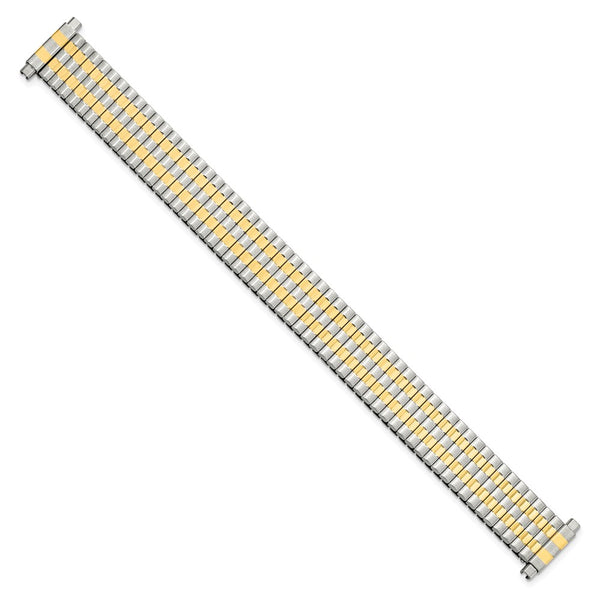 DeBeer 12-16mm Ladies Satin and Polished Two-tone Stainless Steel Thin-Flexo Expansion Link 5.75 inch Watch Band