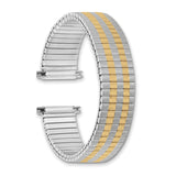 DeBeer 12-16mm Ladies Satin and Polished Two-tone Stainless Steel Thin-Flexo Expansion Link 5.75 inch Watch Band