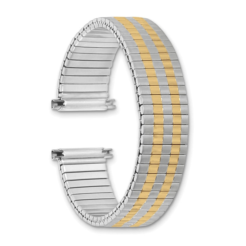 DeBeer 12-16mm Ladies Satin and Polished Two-tone Stainless Steel Thin-Flexo Expansion Link 5.75 inch Watch Band