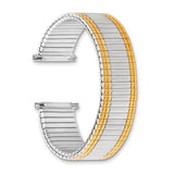 DeBeer 12-15mm Ladies Sanded and Polished Two-tone Stainless Steel Thin-Flexo Expansion Link 6 inch Watch Band