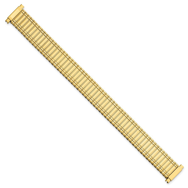 DeBeer 11-15mm Ladies Sanded and Polished Gold-tone Stainless Steel Thin-Flexo Expansion Link 6 inch Watch Band