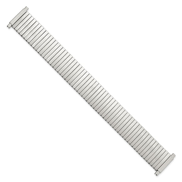 17-22mm Slvr-tone Thin Flexo Satin Expansion Watch Band