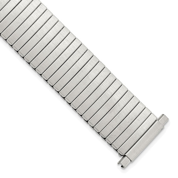 17-22mm Slvr-tone Thin Flexo Satin Expansion Watch Band