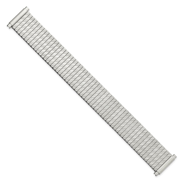 17-22mm Slvr-tone ThinFlexo Satin Finish Expansion Watch Band