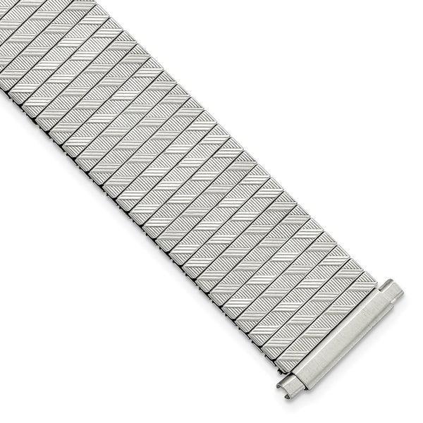 17-22mm Slvr-tone ThinFlexo Satin Finish Expansion Watch Band