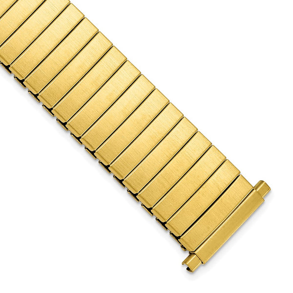 DeBeer 18-23mm Mens Satin Gold-tone Stainless Steel De-Flexo Expansion Link 6.75 inch Watch Band