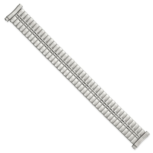 16-20mm Slvr-tone DeFlexo Sanded/Mirror Expansion Watch Band