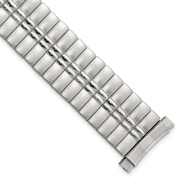 16-20mm Slvr-tone DeFlexo Sanded/Mirror Expansion Watch Band