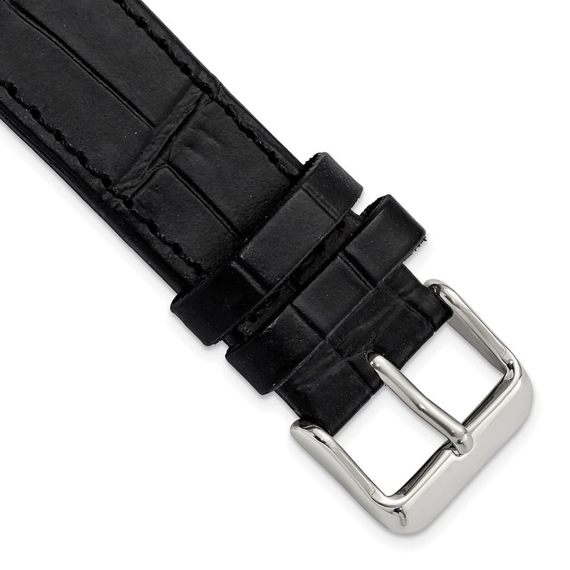 Gilden Black 20mm Matte Gator Grain Calfskin Watch Band