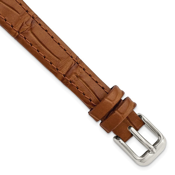 Gilden Light Brown 12mm Matte Gator Grain Calfskin Watch Band