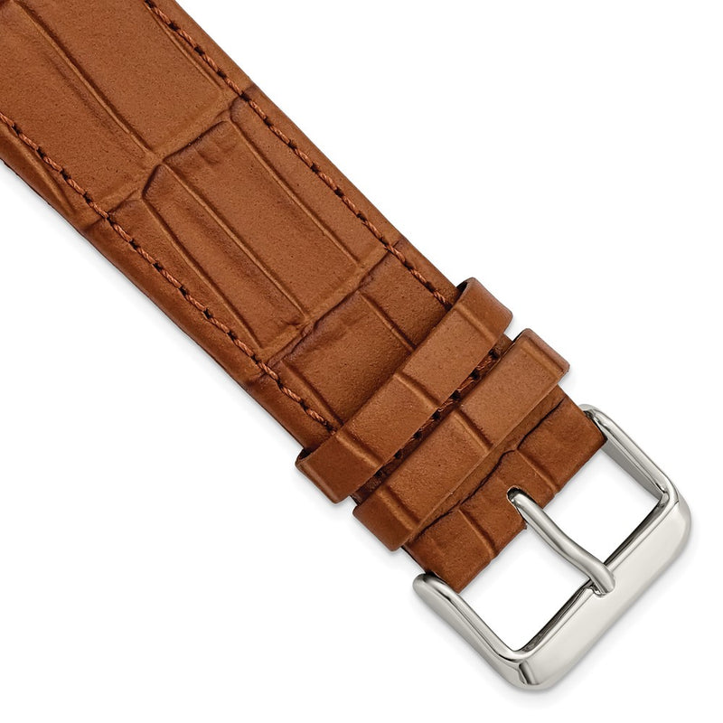 Gilden Light Brown 24mm Matte Gator Grain Calfskin Watch Band