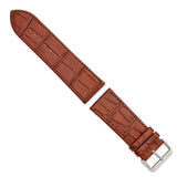Gilden 28mm Light Brown Matte Gator Grain Calfskin Leather with Silver-tone Aluminum Buckle 7.75 inch Watch Band