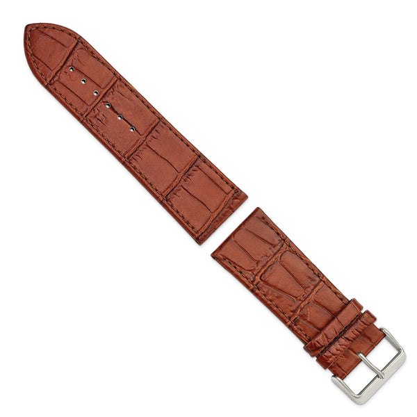 Gilden 28mm Light Brown Matte Gator Grain Calfskin Leather Watch Band