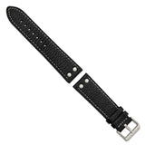 Gilden 24mm Black Flat Stitched Calfskin w/Studs Watch Band