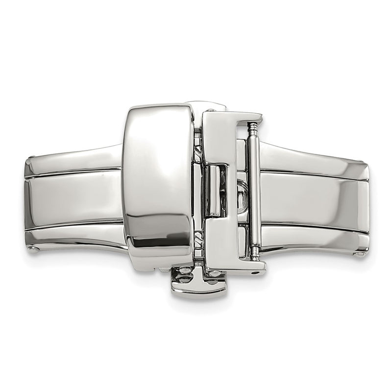 16mm Chrome Butterfly Style Deployment Buckle