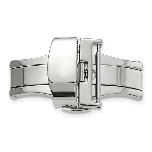 18mm Chrome Butterfly Style Deployment Buckle