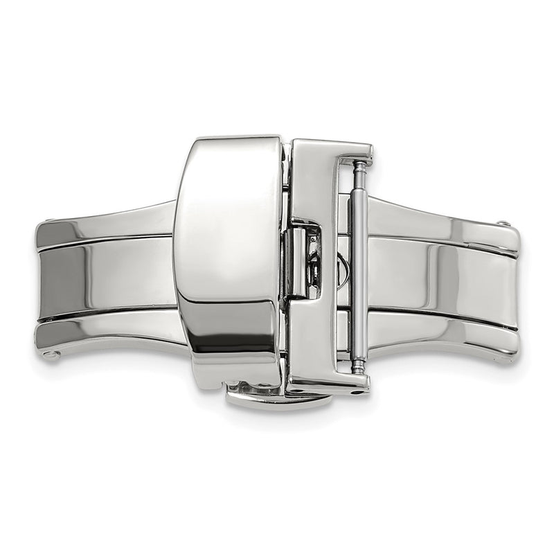 18mm Chrome Butterfly Style Deployment Buckle