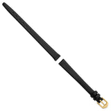 Gilden Long 10mm Black Calfskin Gold-tone Buckle Watch Band