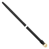 Gilden Long 8mm Black Calfskin Gold-tone Buckle Watch Band