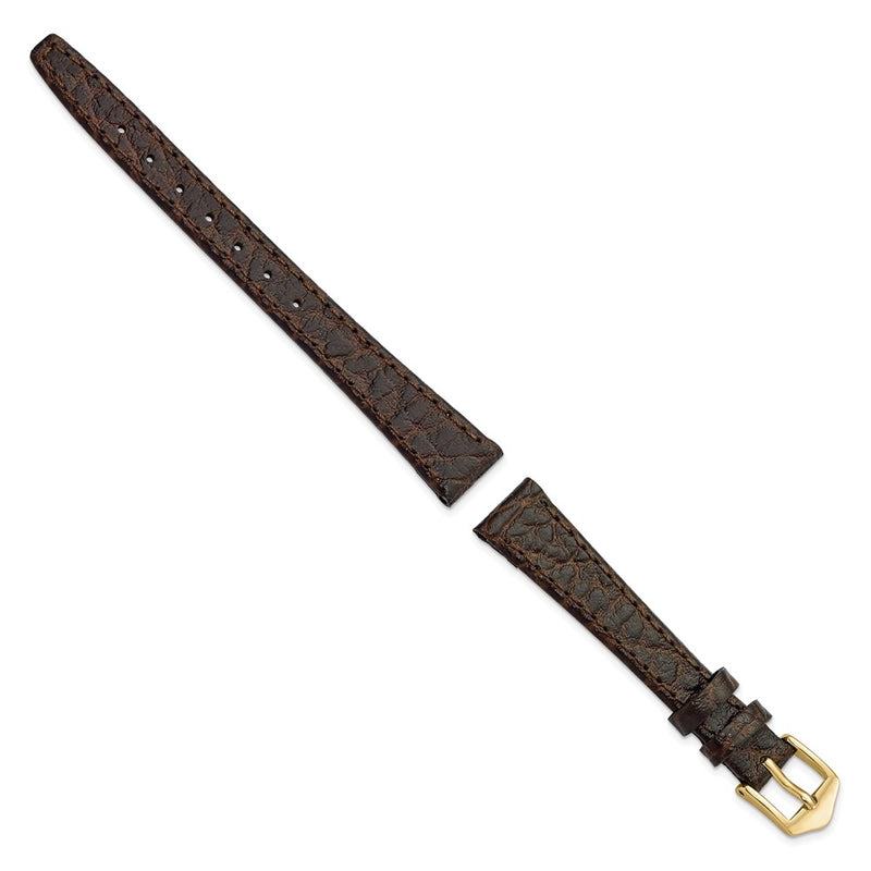 Gilden 13mm Dark Brown Buffalo Grain Calfskin Watch Band