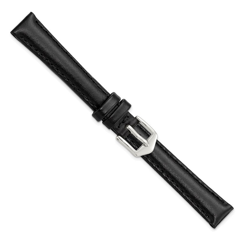 Gilden 12mm Black Oilskin Leather Watch Band