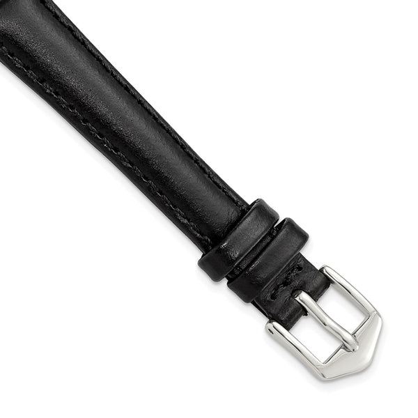 Gilden 12mm Black Oilskin Leather Watch Band