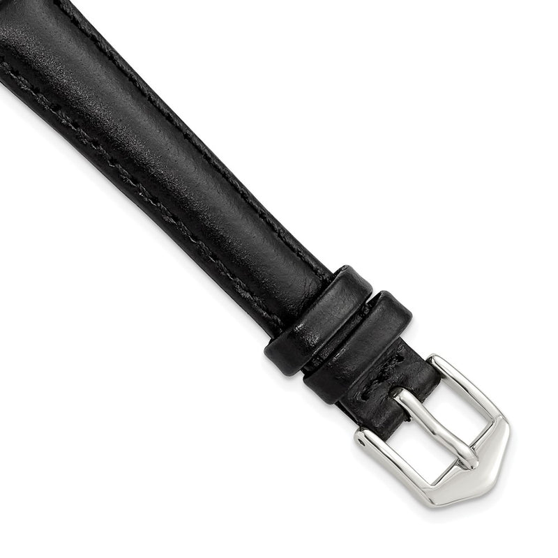 Gilden 12mm Black Oilskin Leather Watch Band