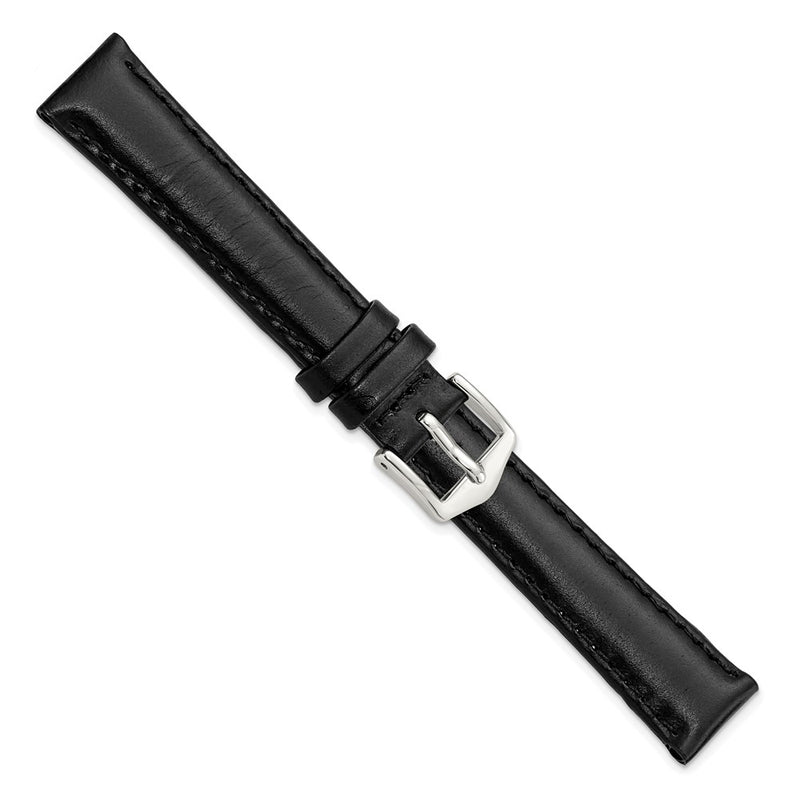 Gilden 14mm Black Oilskin Leather Watch Band