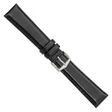 Gilden 19mm Black Oilskin Leather with Stainless Steel Buckle 7.4 inch Watch Band