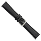 Gilden 20mm Black Oilskin Leather with Stainless Steel Buckle 7.4 inch Watch Band