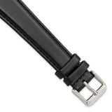 Gilden 20mm Long Black Oilskin Leather with Stainless Steel Buckle 8.4 inch Watch Band