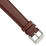 Gilden 18mm Brown Oilskin Leather with Stainless Steel Buckle 7.4 inch Watch Band