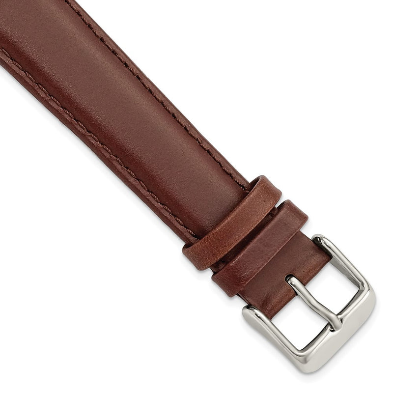 Gilden 18mm Brown Oilskin Leather with Stainless Steel Buckle 7.4 inch Watch Band