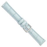 Gilden 16mm Pale Blue Padded Gator Grain Calfskin Watch Band