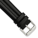 Gilden 20mm Black Double Pad Oilskin Leather Watch Band