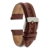 Gilden 20mm Mahogany Brown Double Pad Oilskin Leather Watch Band