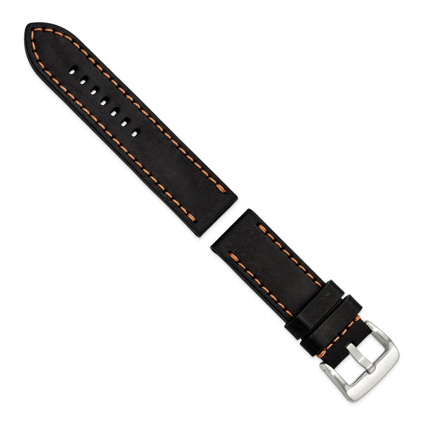 Gilden 26mm Black w/Stitch Sport Calfskin w/Stainless Buckle Watch Band