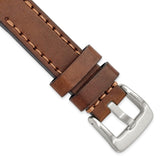 Gilden 20mm Brown w/Stitch Sport Calfskin Band w/Stainless Buckle