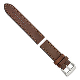 Gilden 26mm Brown Thick and Heavy Sport Calfskin Leather with Brown Stitching and Stainless Steel Buckle 8.1 inch Watch Band