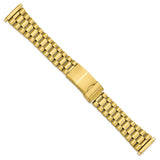 Gilden Mens 18-22mm Yellow President-style Stainless Steel Watch Band