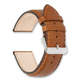 DeBeer 24mm Light Brown/Tan Full Oil Leather with Brushed Silver-tone Steel 7.75 inch Watch Band