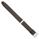 DeBeer 19mm Dark Brown Genuine Calf Leather with Silver-tone Buckle 7.5 inch Watch Band