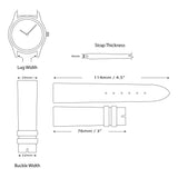 DeBeer 24mm Black Grand Prix Leather with White Stitching and Gold-tone Buckle 7.5 inch Watch Band