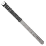 DeBeer 18mm Black Military Style Distressed Leather 1-Piece with Silver-tone Buckle 11 inch Watch Band