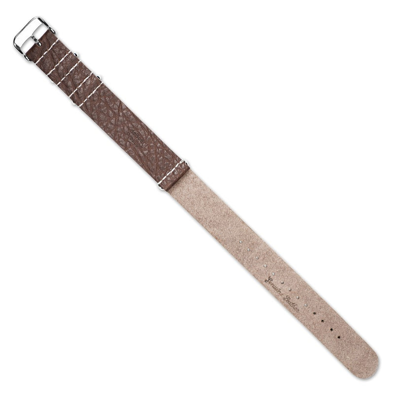 DeBeer 20mm Brown Distressed Leather Military Style 1-Piece with Silver-tone Buckle 11 inch Watch Band