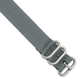 22mm 1-Piece Grey Ballistic Nylon Steel Buckle Watch Band