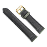 22mm Dark Green Canvas/Leather Lining Gold-tone Buckle Watch Band