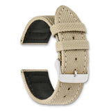 24mm Tan/Beige Canvas/Leather Lining Gold-tone Buckle Watch Band