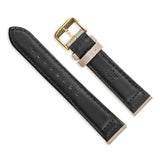 DeBeer 20mm Beige Nylon Canvas with Black Leather Lining and Gold-tone Buckle 7.75 inch Watch Band
